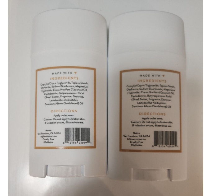 Дезодорант твердий Native Deodorant Vanilla & Sandalwood унісекс (75 гр) без алюмінію та без спирту