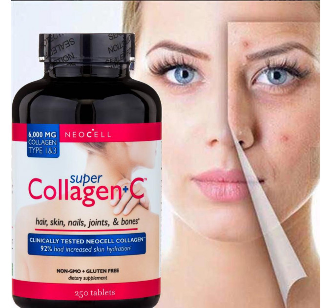 Коллаген Neocell Super Collagen Plus C с витамином С (6000 мг) 250 таблеток 