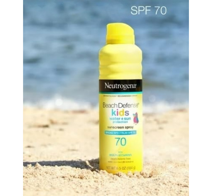Дитячий сонцезахисний спрей Neutrogena Beach Defense Kids SPF 70 (184 гр)