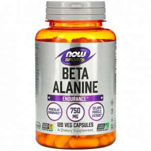 Харчова добавка Now Foods з бета-аланіном Beta-Alanine Now Sports 750 мг (120 капсул)