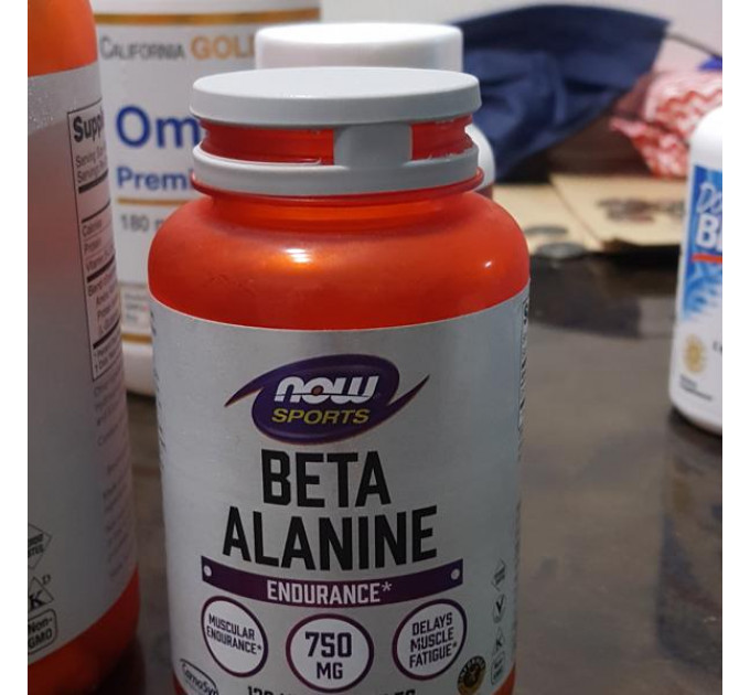 Харчова добавка Now Foods з бета-аланіном Beta-Alanine Now Sports 750 мг (120 капсул)