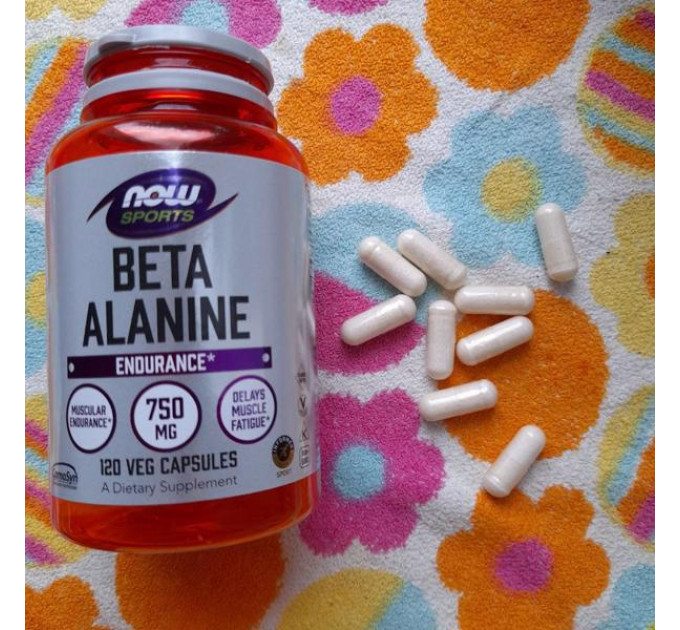 Харчова добавка Now Foods з бета-аланіном Beta-Alanine Now Sports 750 мг (120 капсул)
