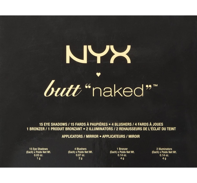 Набір косметики NYX Cosmetics Butt Naked Turn The Other Cheek (тіні + рум'яна + хайлайтери + бронзер)