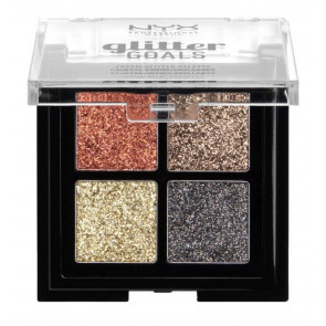 Палетка кремових гліттерів для макіяжу NYX Professional Makeup Glitter Goals Cream Quad Palette Galactica (GGCQP02)