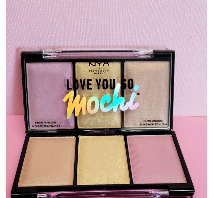 Палетка хайлайтеров NYX Cosmetics Love You So Mochi highlighting palette (3 оттенка)