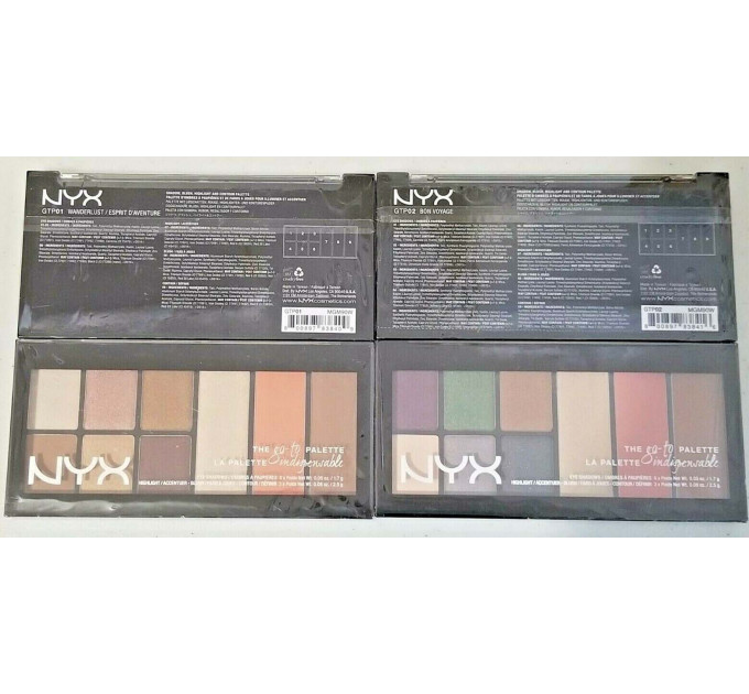 Набор косметики NYX Cosmetics Go To Palette (6 оттенков теней + хайлайтер + румяна + бронзер)