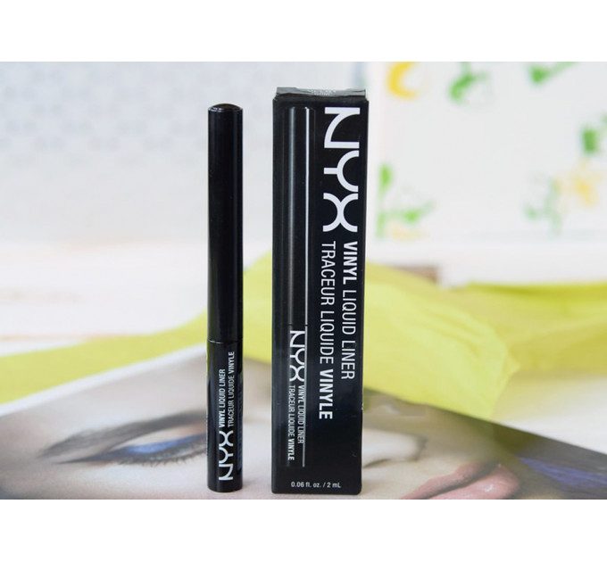 Жидкая подводка NYX Cosmetics Vinyl Liquid Liner с эффектом винилового блеска черная (2 мл)