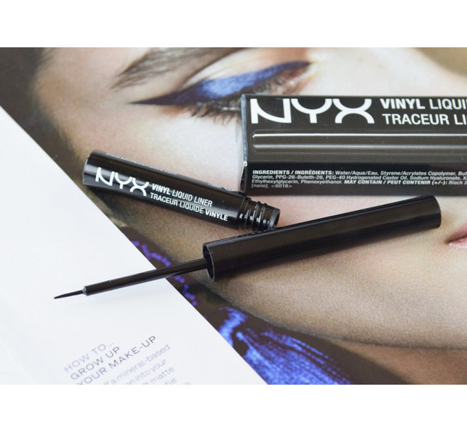 Рідка підводка NYX Cosmetics Vinyl Liquid Liner з ефектом вінілового блиску чорна (2 мл)