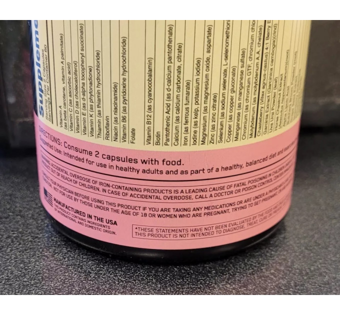 Вітамінно-мінеральний комплекс для жінок Optimum Nutrition Opti-Women (120 капсул на 60 днів)