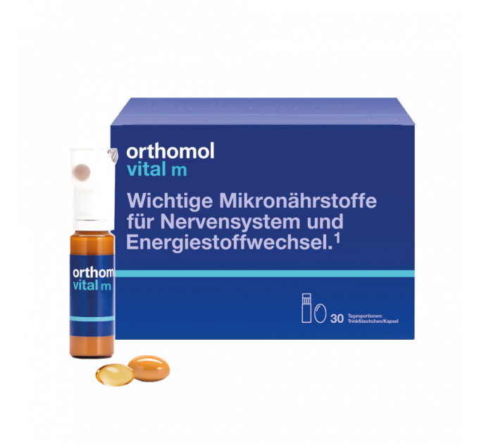 Вітаміни для чоловіків Orthomol Vital M (питна суспензія та капсули на 30 днів)