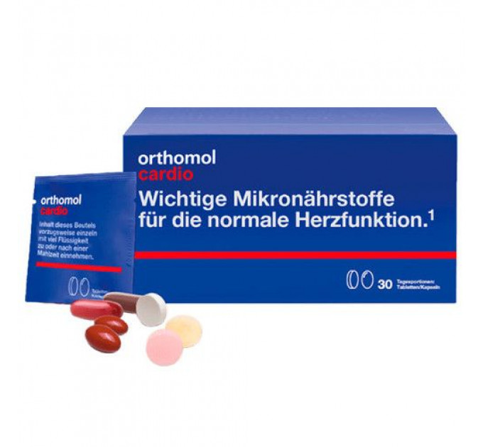 Вітаміни для серця Orthomol Cardio капсули та таблетки 30 порцій
