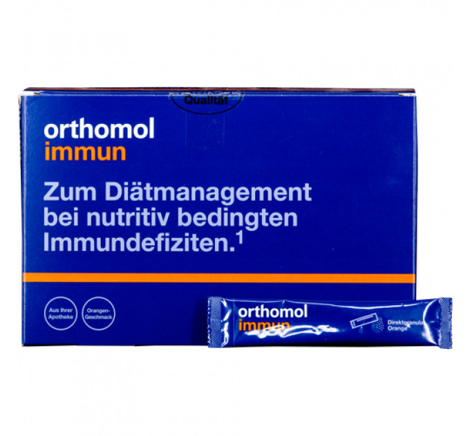 Вітаміни для відновлення та підтримки імунної системи Orthomol Immun (гранули прямої дії зі смаком апельсина на 30 днів)
