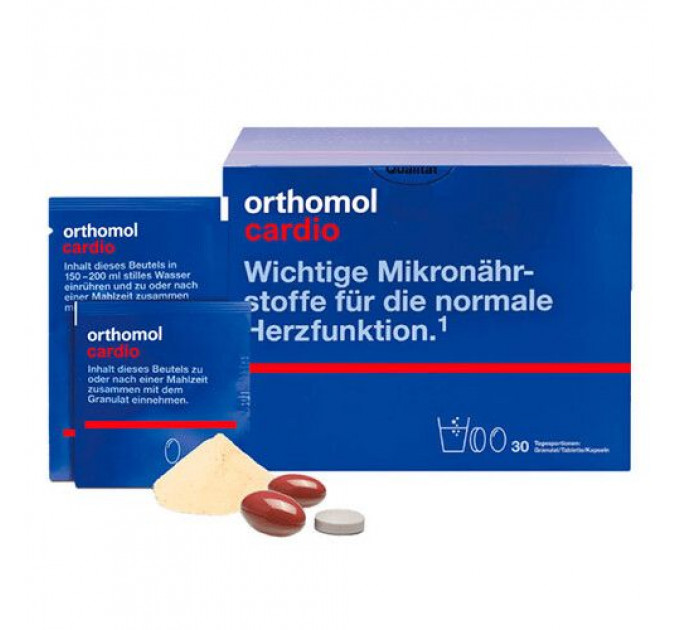 Вітаміни для серця та судин Orthomol Cardio 30 порцій (капсули гранули таблетки)