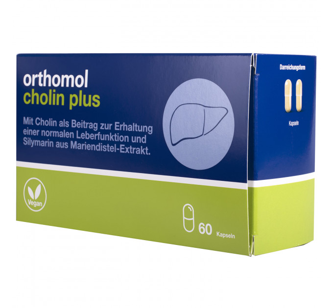 Ортомол Холін Плюс (Orthomol Cholin Plus) вітамінний комплекс для поліпшення роботи печінки капсули на курс прийому 30 днів