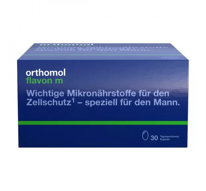 Вітаміни для чоловіків для передміхурових залоз Orthomol Flavon M (капсули на 30 днів) 