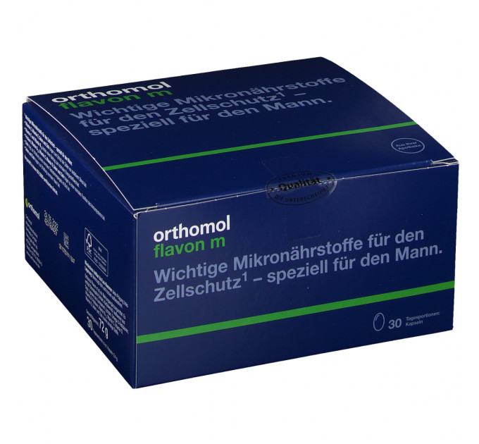 Вітаміни для чоловіків для передміхурових залоз Orthomol Flavon M (капсули на 30 днів) 