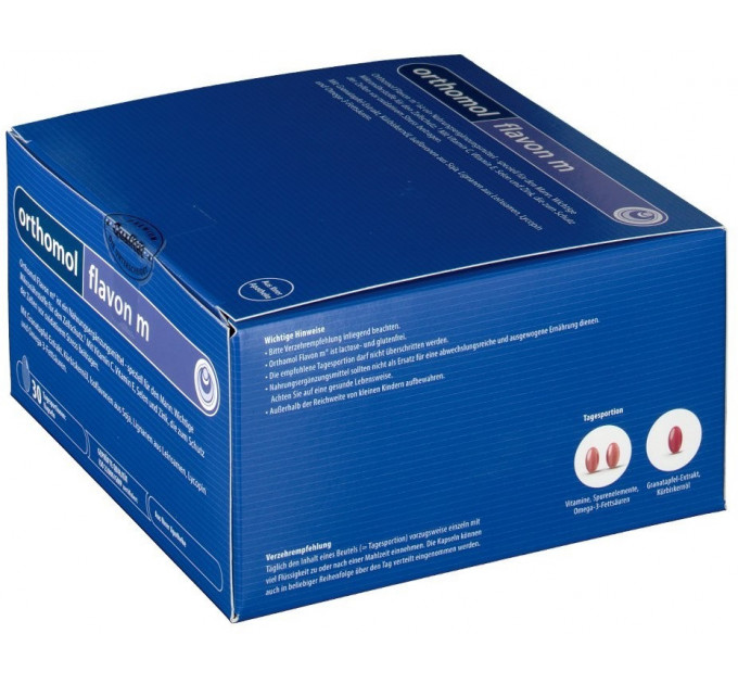 Вітаміни для чоловіків для передміхурових залоз Orthomol Flavon M (капсули на 30 днів) 