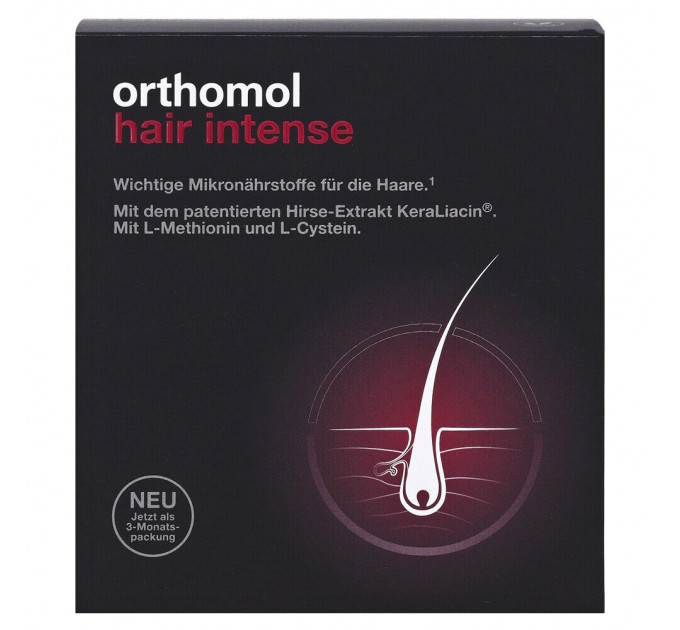 Витаминный комплекс для укрепления и улучшения роста волос Orthomol Hair Intense (180 капсул на 90 дней)