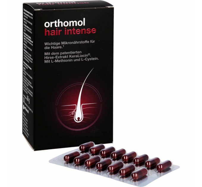 Вітамінний комплекс для зміцнення та покращення росту волосся Orthomol Hair Intense (60 капсул на 30 днів)