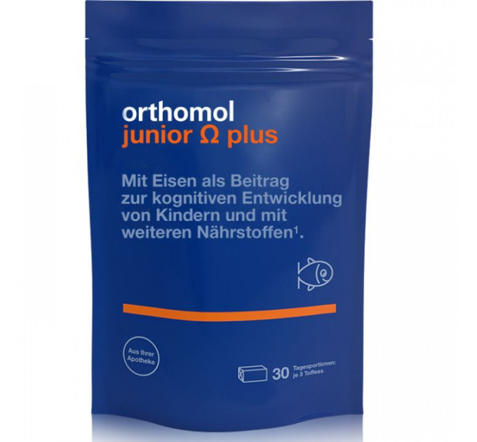 Вітамінний комплекс для дітей від 4 до 14 років Orthomol Junior Omega Plus (90 жувальних цукерок на 30 днів)