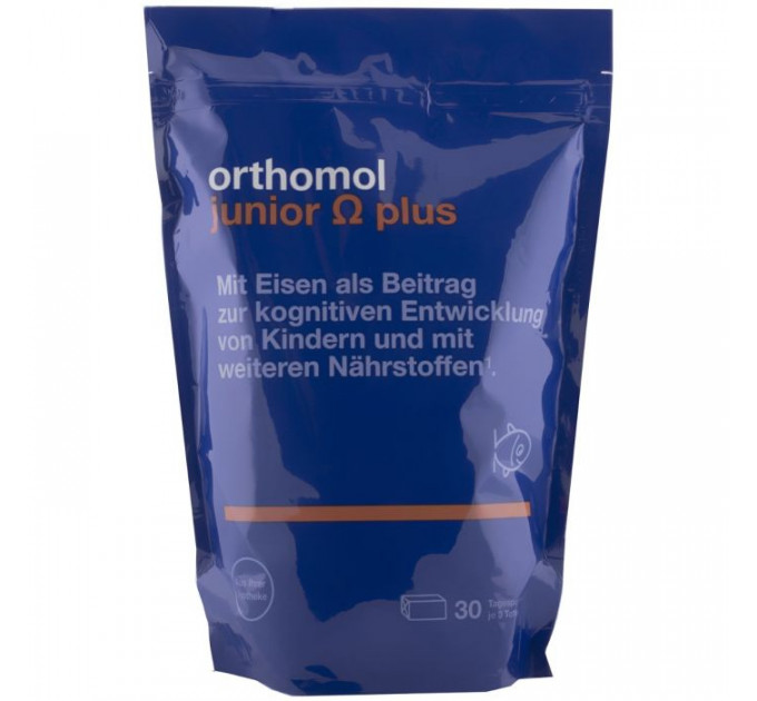 Витаминный комплекс для детей от 4 до 14 лет Orthomol Junior Omega Plus (90 жевательных конфет на 30 дней)