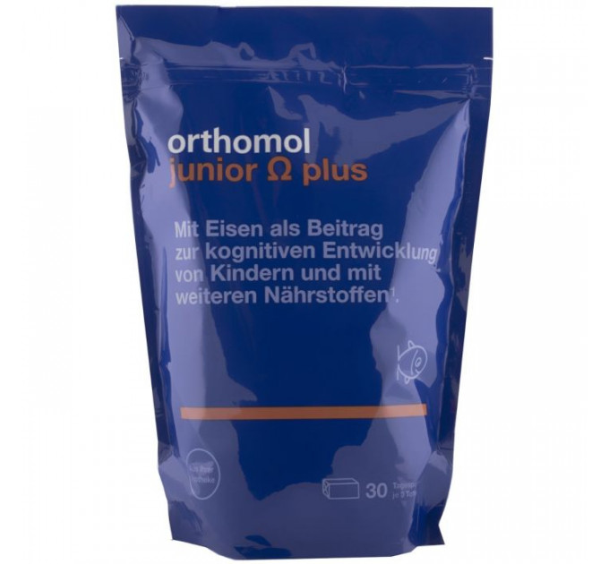 Вітамінний комплекс для дітей від 4 до 14 років Orthomol Junior Omega Plus (90 жувальних цукерок на 30 днів)