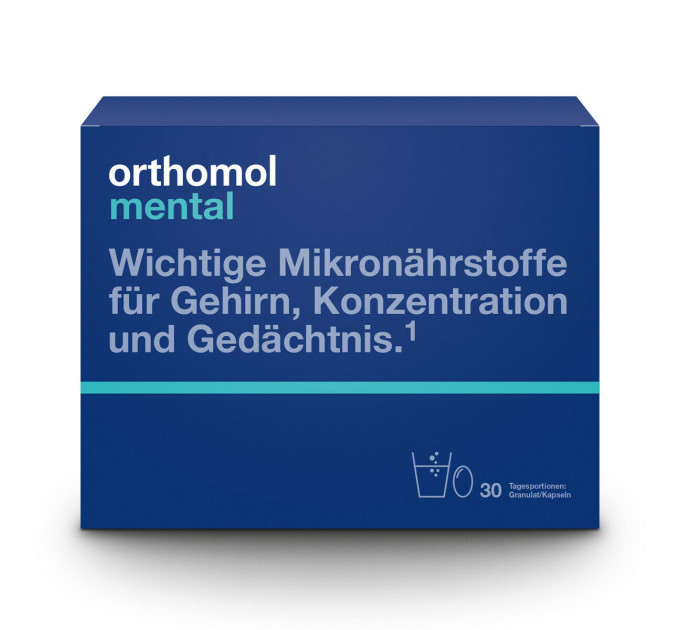 Вітаміни для покращення роботи мозку Orthomol Mental 30 порцій (гранули та капсули)