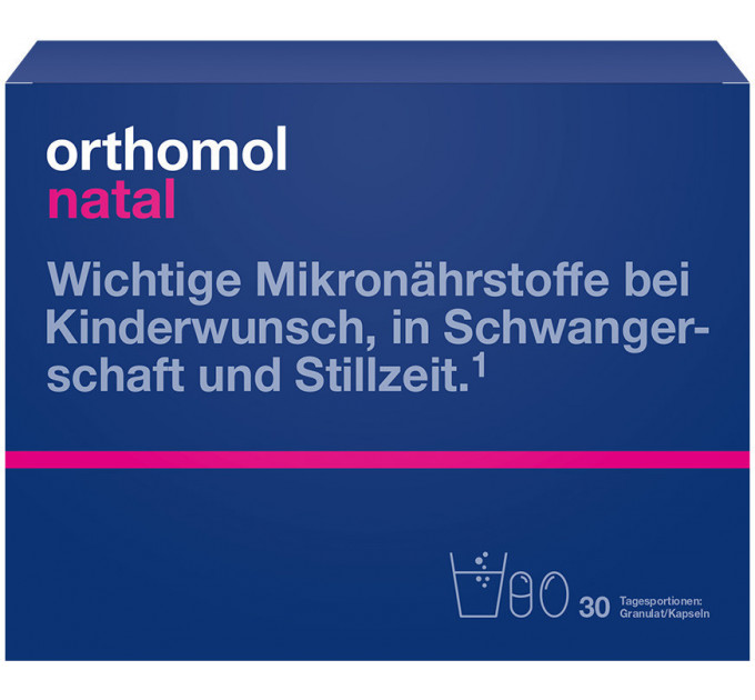 Вітамінно-мінеральний комплекс Orthomol Natal для вагітних та годуючих 30 порцій (гранули та капсули)