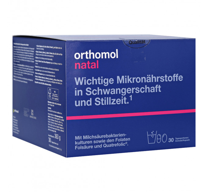 Вітамінно-мінеральний комплекс Orthomol Natal для вагітних та годуючих 30 порцій (гранули та капсули)