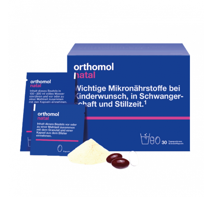 Витаминно-минеральный комплекс Orthomol Natal для беременных и кормящих 30 порций (гранулы и капсулы)