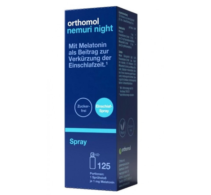 Вітаміни для покращення сну Orthomol Nemuri night у формі спрею (25 мл на 125 розпилень)