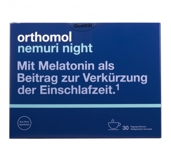 Витамины для улучшения сна Orthomol Nemuri night в форме растворимого напитка (30 пакетиков на 30 дней)