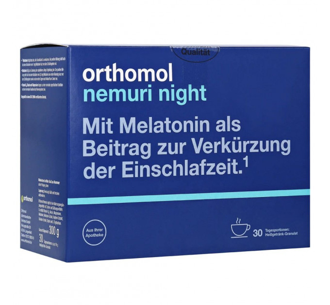 Витамины для улучшения сна Orthomol Nemuri night в форме растворимого напитка (30 пакетиков на 30 дней)