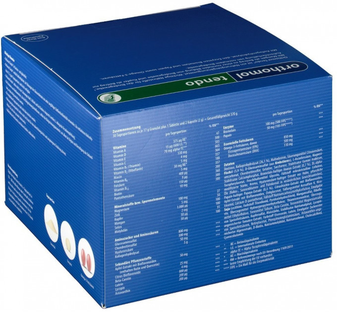 Вітамінний комплекс для сухожилля та зв'язок Orthomol Tendo (гранули капсули таблетки на 30 днів прийому)