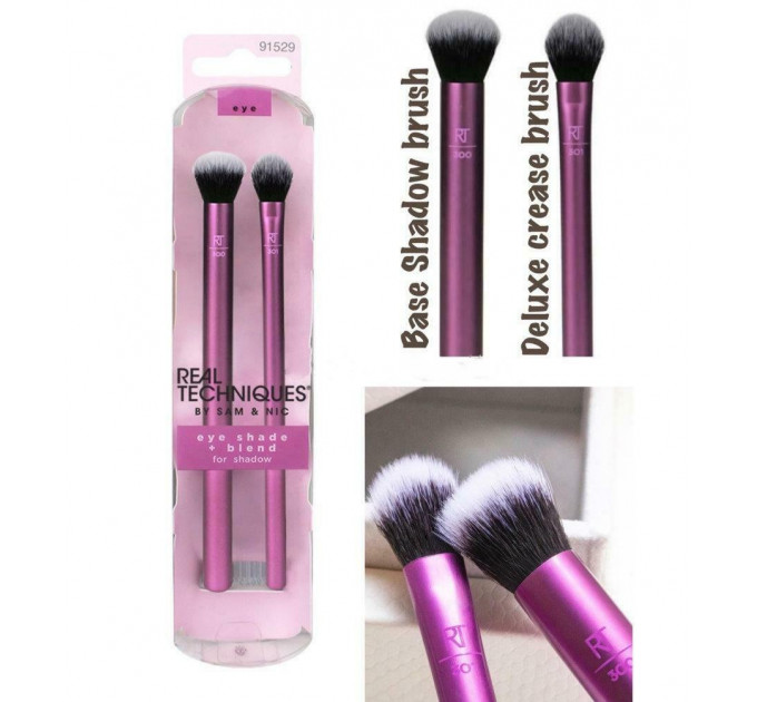 Набір пензлів для тіней Real Techniques (Реал Технікс) Eye Shade and Blend 2 шт