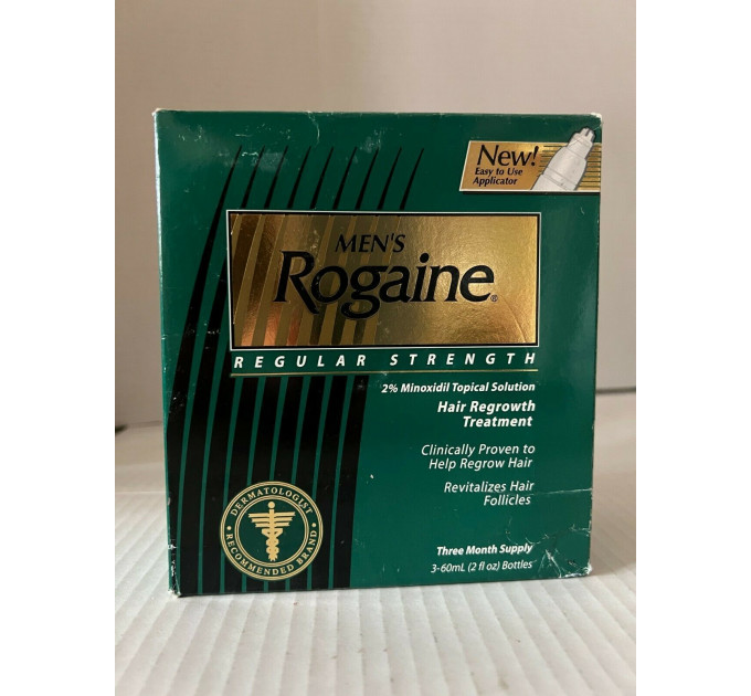 Раствор миноксидила для роста волос и бороды Rogaine Regular Strength Minoxidil 2% (3х60 мл)