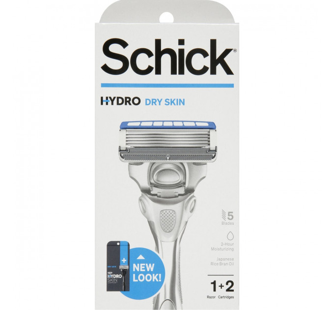Бритва мужская Schick HYDRO Skin Comfort для сухой кожи с 5 лезвиями (1 станок и 2 картриджа)