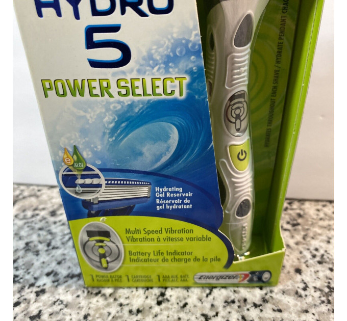 Бритва мужская Schick Hydro 5 Power Select с гелевым резервуаром для увлажнения  (1 станок с картриджем и 1 батарейка)