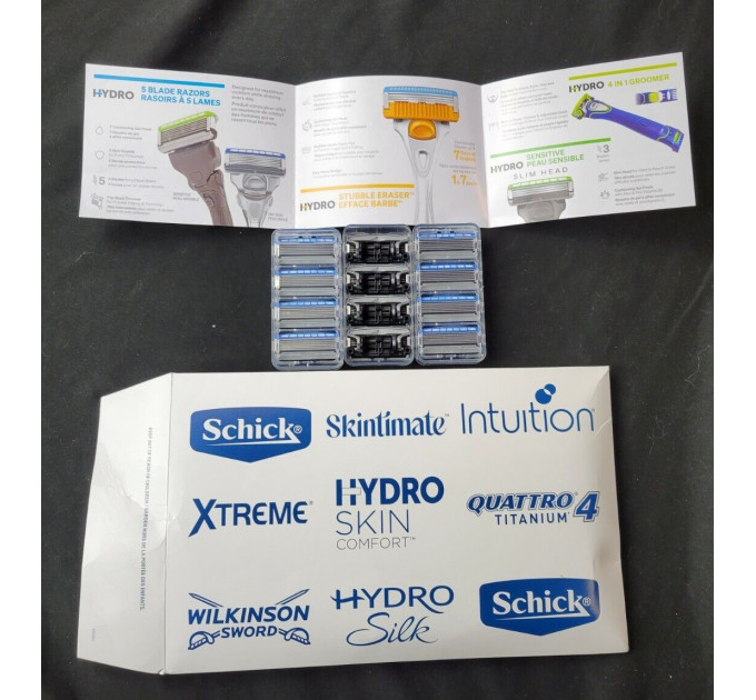 Сменные картриджи для бритвы Schick Hydro Sense Dry Skin для сухой кожи (12 шт)