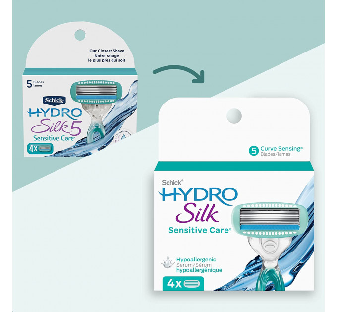 Леза для жінок Schick Hydro Silk Sensitive Care Women (4 картриджа)