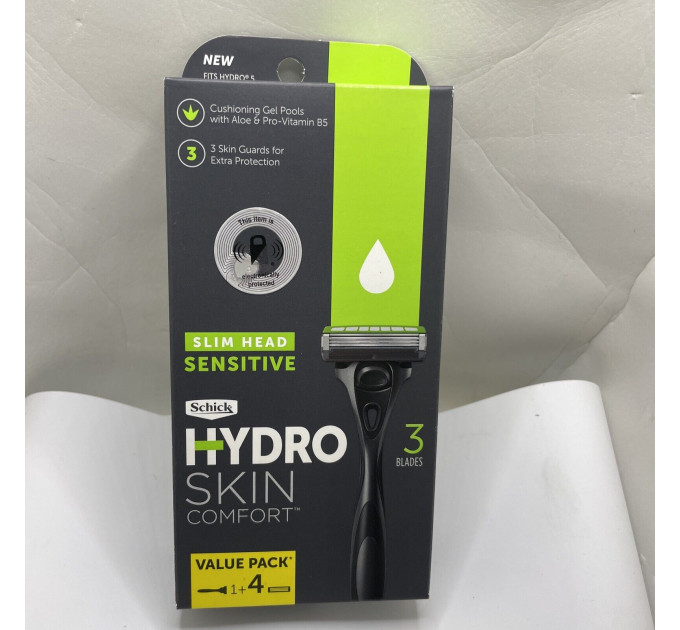 Бритва мужская Schick Hydro Skin Comfort Slim Head Sensitive (1 станок + 4 картриджа)