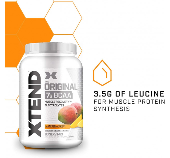 Комплекс амінокислот Scivation XTEND 7g BCAA Mango Madness 90 порцій зі смаком манго (1,26 кг)