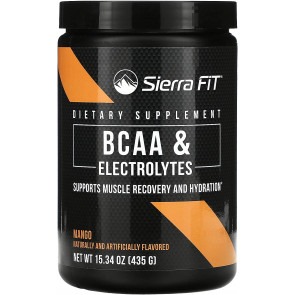Харчова добавка Sierra FIT ВСАА та електроліти (BCAA & Electrolytes 7G BCAAs) зі смаком манго 435 г