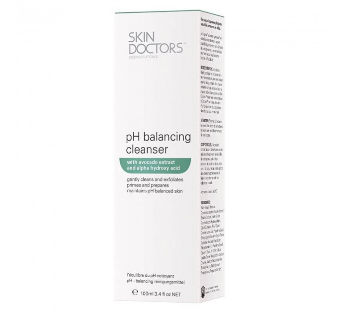 Очищающее средство для лица Skin Doctors PH Balancing Facial Cleanser, с экстрактом авокадо, молочной кислотой и альфа-гидроксикислотой