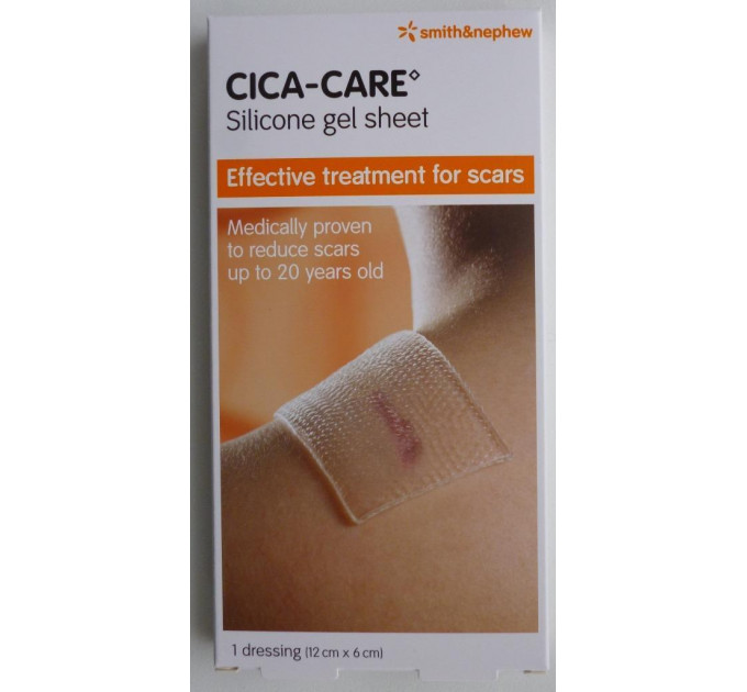 Силиконовый гелевый пластырь для лечения шрамов и рубцов CICA-CARE (12х6 см)