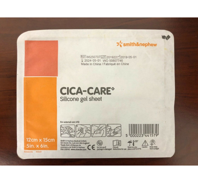 Силиконовый гелевый пластырь для лечения шрамов и рубцов CICA-CARE (12x15 см)