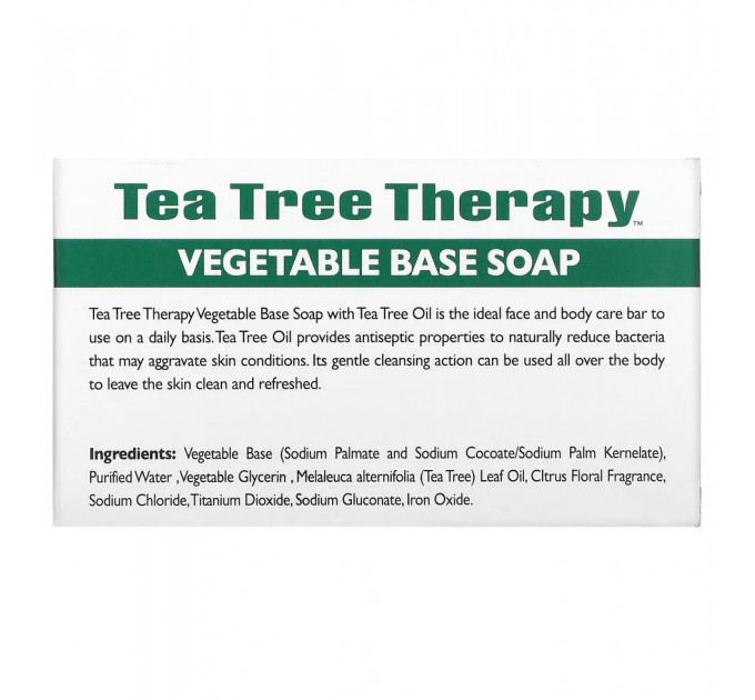 Мыло на растительной основе с маслом чайного дерева Tea Tree Therapy (110 гр)