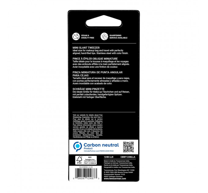 Пінцет для брів Tweezerman Mini Slant Tweezer Blooming Lilac (7 см)