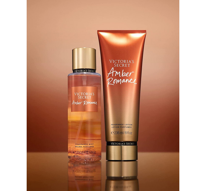 Парфумований набір Victoria's Secret спрей-міст і лосьйон для тіла Amber Romance (250 мл та 236 мл)