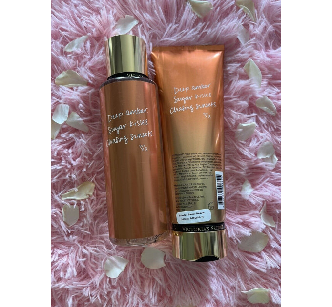 Парфумований набір Victoria's Secret спрей-міст і лосьйон для тіла Amber Romance (250 мл та 236 мл)
